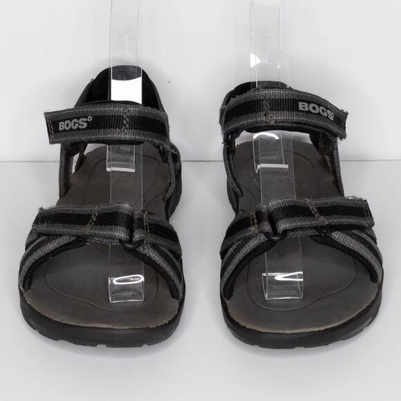 BOGS Boys Rio Stripe Sandals Water Hiking Adjustable Gray Black Size 3 | AO - Picture 3 of 6